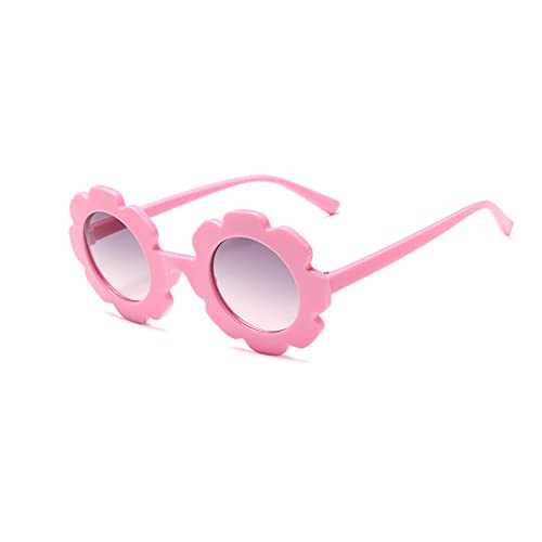 Round Flower Sunglasses for Girls Flower Shaped Cute Glasses UV 400 Protection Outdoor Beach Children Girl Boy