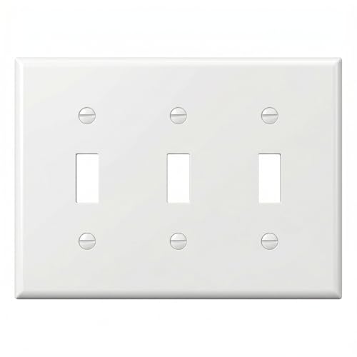 Placas de pared para interruptor de luz de palanca blanco de 3 bandas en pack de 20 unidades 7