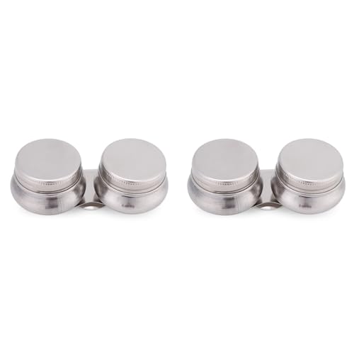 Qcwwy 2 Pcs Drawing Tool, Double Palette Cup Oil Paint Megilp Turpentine Solvent Container With Lid Stainless Steel Large Art Supplies Craft Collection
