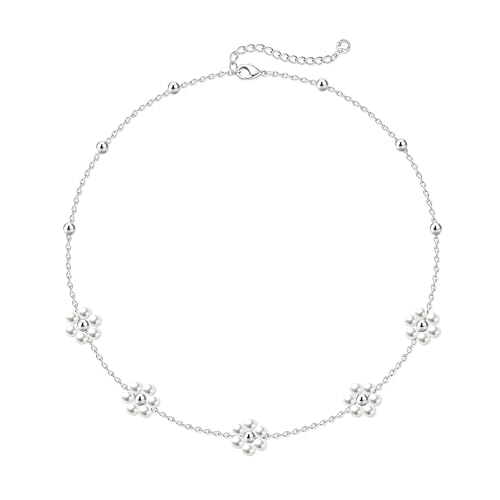 Image of Zeffy Pearl Necklace 4MM /6MM /8MM Dainty Round Imitation Pearl Choker Necklace Wedding Pearl Necklace Delicate Jewelry for Women Simple Bridesmaid Jewelry Gifts