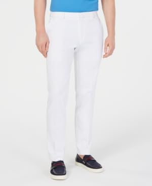 Tommy Hilfiger Mens Modern fit Dress Pants 44/32 White Solid Stretch