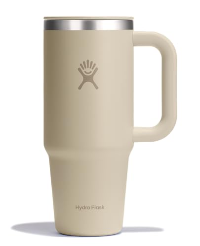 Hydro Flask Coffee Travel Tumbler Mug – Insulated Stainless Steel, Leak Resistant Hot & Iced Coffee Cup 24 Oz Oat Tan - image 1