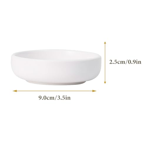 HEMOTON 6 Stück Dipschalen Set Sojasauce Schälchen Keramik Dip Schalen Set Einfache Art Soja Dip Sauce Gerichte Gewürzplatten Mehrzweck Porzellan Beilage Schüssel Weiß