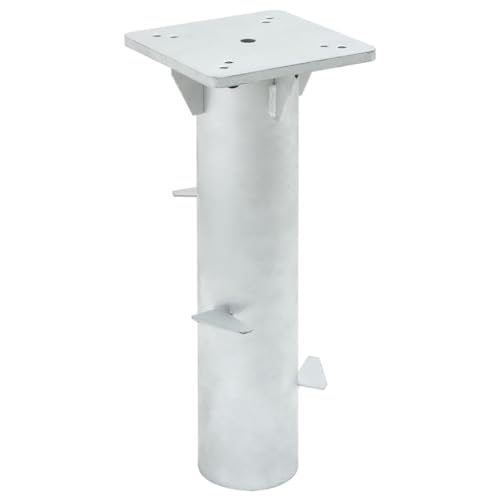 vidaXL Base para sombrilla enterrada Acero Plateado 16x16x39,5 cm, Anclaje de Tierra para sombrilla, Base de sombrilla, Placa Base Universal para sombrilla