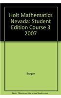 Hardcover Holt Mathematics Nevada: Student Edition Course 3 2007 Book