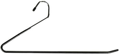 Jeronic 12 Pack Slack Pant Hangers Trousers Jean Hangers, Open Ended Pants Easy Slide Organizers, Chrome and Black Friction