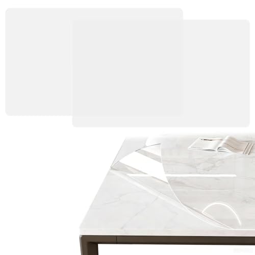 Image of 2 Pcs Clear Desk Mat, Non-Slip PVC Transparent Desk Protector Pad Heat Resistant & Waterproof Desk Writing Mat Table Cover Mat for Home and Office (Clear, 60x40cm)