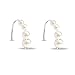 Easter Basket Stuffers, Spiral Threader Earrings for Women, WGXIA Pearl Threader Earrings Sterling Silver Pull Through Drop Dangle Earrings for Girls Trendy (white pearl)