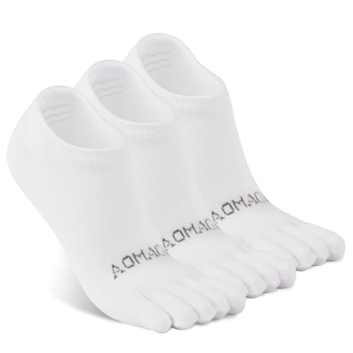 No Show Toe Socks for Men & Women, Athletic Running Coolmax 5-Finger Ankle Socks Low Cut, Soft & Moisture-Wicking