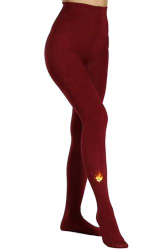 Image of MERYLURE Fleece Lined Tights Women, Winter Warm Opaque Thermal Pantyhose, High Waisted Thick Control Top Leggings