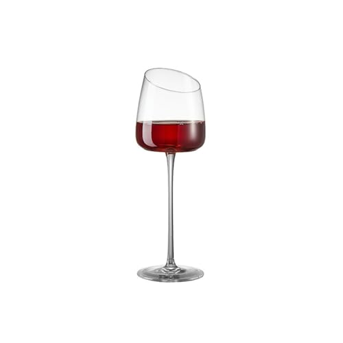 Bicchiere da vino rosso in stile nordico in vetro smussato minimalista ad alto piede alto resistente al calore - bicchiere da vino bianco smussato 450ml