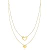 Ross-Simons Pure Collection Italian 14kt Yellow Gold Double-Heart Layered Necklace. 16 inches