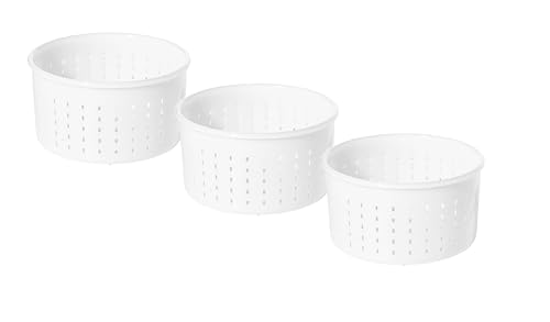 AlcoFermBrew 3 x Moule à fromage - 0.9kg - 13x7cm - Caciotta | Forme à fromage | Moule à faisselle | Fromage maison