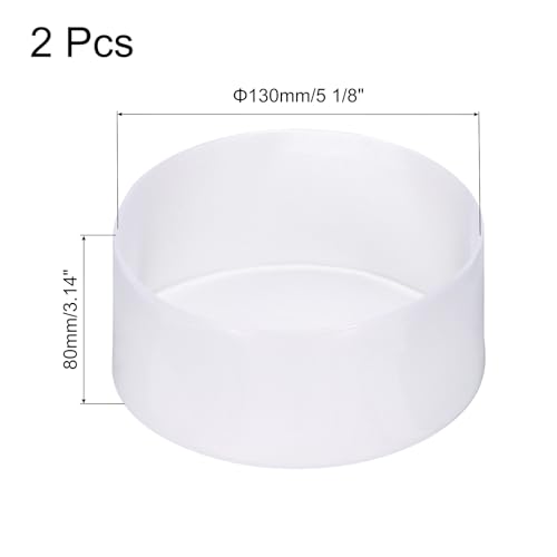 Image of uxcell 2pcs Rubber End Caps 130mm(5 1 /8 Inch) ID x 80mm(3 1 /8 Inch) H Vinyl Round Tube Bolt Cap Cover Screw Thread Protectors Clear