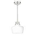 Emak Pendant Lights Kitchen Island with Milk Glass Shade, Modern 8 Inch Brushed Nickel Pendant Light Hanging Lights for Kitchen Island, Dining Room, Bathroom, Bedroom, PL122-BN-ML