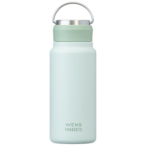 アトラス 水筒 530ml 保冷 保温 真空断熱 ステンレス パッキン一体型 スポーツドリンク対応 ハンドル付き シームレス スクリューボトル 直飲み 洗いやすい お手入れ楽 アウトドア WENS ウェンズ ミント 白湯 AWSL-530MI