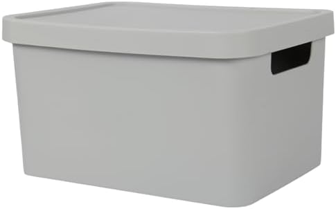 Jolie Max Plastic Storage Box With Lid, Stackable & Space-Saving 7.5L, Solid Matte Colour, Decorative Design, Durable Organizer For Home, Office, Bedroom, Kitchen – 31.5 X 21.5 X 14.5 Cm (PINK