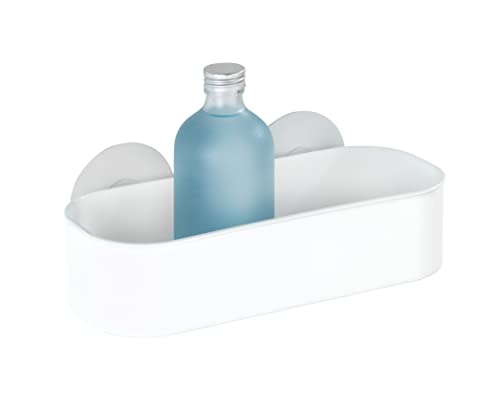 Wenko Static-Loc cesto Hondo Osimo Blanco - Fijar sin taladrar, Polipropileno, 27 x 9.5 x 12 cm, Blanco