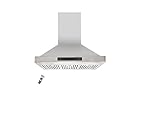 Vesta Brussels 800CFM 30'' Stainless Steel Wall Mounted Range Hood With 6 Speeds Touch/Gesture Control, 6'' Round Vent, Baffle Filters, LED Lights, and Chimney Suitable For 9ft Ceiling