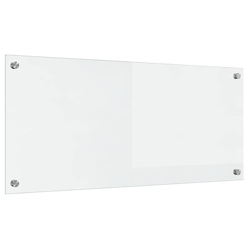 vidaXL Kitchen Backsplash Transparent 90 x 40 x 0.8 cm Tempered Glass, Modern Kitchen Backsplash, Rectangular Glass, Durable Heat-Resistant Wall Cover, Functional Cooking Area Protector, Stylish Decor