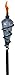 TIKI Brand 64-inch Swirl Metal Torch with Blue Bubble Glass Head