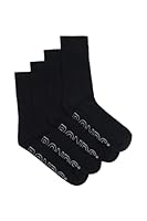 Bonds Kids Logo Light Crew Socks, Black (4 Pack), 9-12 (5-7 Years)