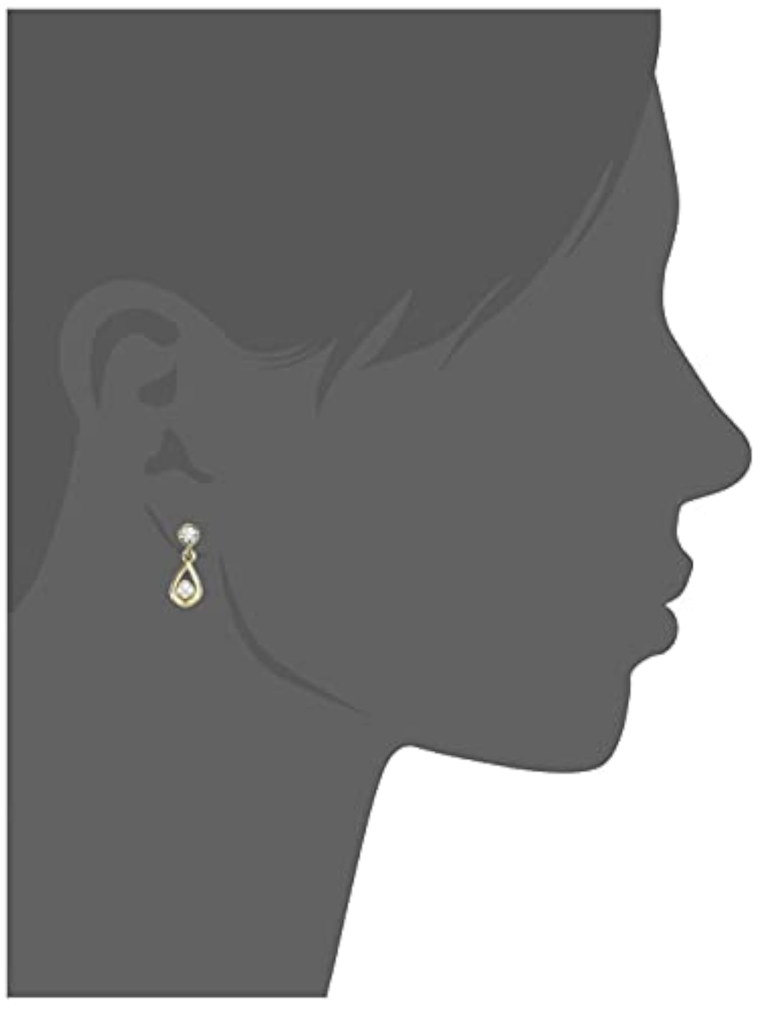24kt Plated Pearl & CZ Earring