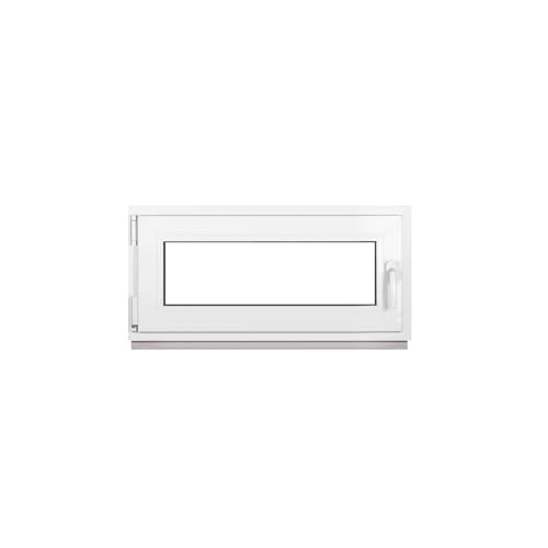 Framex Fenêtre de cave - En plastique - Blanc - Largeur x Hauteur : 90 x 40 cm (900 x 400 mm) - Double Vitrage (32 mm) - Fonction Oscillo-Battante, Gauche (poignée à Droite)