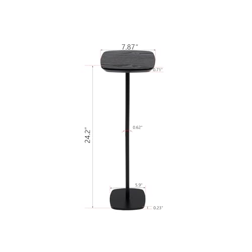 Square Small Drink Table,Modern Martini Table Pedestal Table,Mini Table Metal Cocktail Tables Pedestal Stand Small End Tables Small Side Table for Small Spaces,Black Side Rables for Living Room