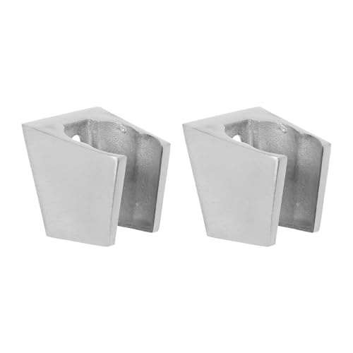 IWOWHERO 2 piezas Soporte para Cabezal de Ducha de Mano Montaje Pared Acero Inoxidable Resistente al Óxido Base Cuadrada para Baño de Instalación Rápida Taladro