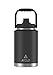 Arslo 1 Gallon Water Bottle Vacuum Insulated Jug,Double-Walled 18/8 Food-grade Stainless Steel 128 Ounce,Hot Cold Thermos Black(GD)