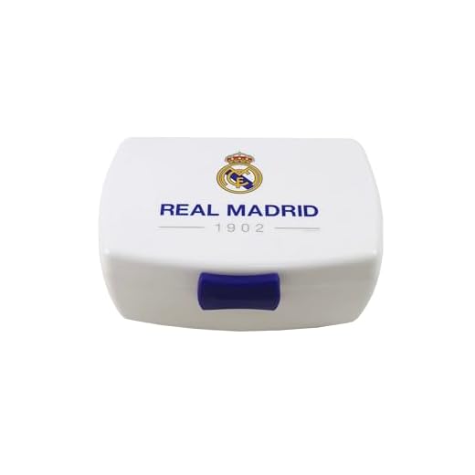 CYP Brands Real Madrid-Sandwichera, Tartera, Merienda, Porta alimentos, Color blanco, Producto Oficial