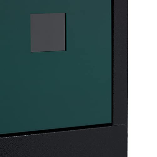 Relaxdays Briefkasten groß, Stahl, Sicherheits-Klappe, Schloss, HxBxT: 53 x 43,5 x 26 cm, Wandbriefkasten, Schwarz-Grün