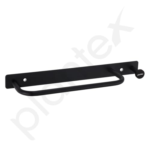Image of Plantex Towel Holder for Bathroom /Stainless Steel 9 inch Towel Rod /Towel Bar /Towel Hanger /Bathroom Accessories -Pack of 1 (Black)
