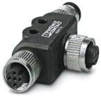 Phoenix Contact 1424712 Circular Metric Connectors SAC-5PT-F/F-M VP, T Distributor, 5 pos, Socket Straight M12/Socket Straight M12 to Plug Straight M12