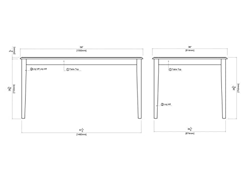 Boraam Shaker Table, Black/Oak #TOP4
