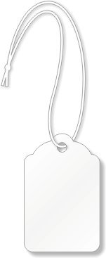 #5 (1¾" x 1-1/8") - White Merchandise Tag, Merchandise 12pt Tag, 1000 Tags/Pack, 1.125" x 1.75"