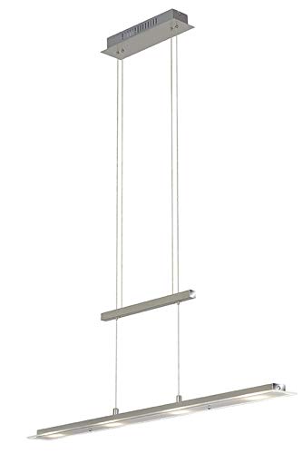 Preisvergleich Produktbild Briloner Modern Esstisch / Esszimmer / Puristische Pendelleuchte / Pendellampe / Hängelampe / Lampe / Leuchte Degree Stahl / Silber / nickel matt / 4-flammig Dimmer / Dimmbar Höhenverstellbar / Innenbe
