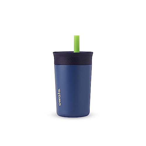 Comparison: Best No Spill Insulated Tumbler 6 Owala Kids Insulation Stainless Steel Tumbler with Spill Resistant Flexible Straw, Easy to Clean, Kids Water Bottle, Great for Travel, Dishwasher Safe, 12 Oz, Navy and Blue (Home Base)
