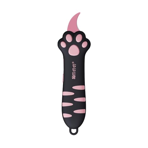 MEOWKIT Cat Paw Box Cutter Retractable with Cat Paw Handle Multifunctional Knife Set (Black)