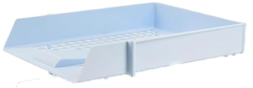 Nobel Plastics Filing Storage Letter Trays with Metal Risers - Desk Tidy Document Paper Filing In & Out - Ideal for School, Home And Offices (Pastel Blue, 1 Single Letter Tray)