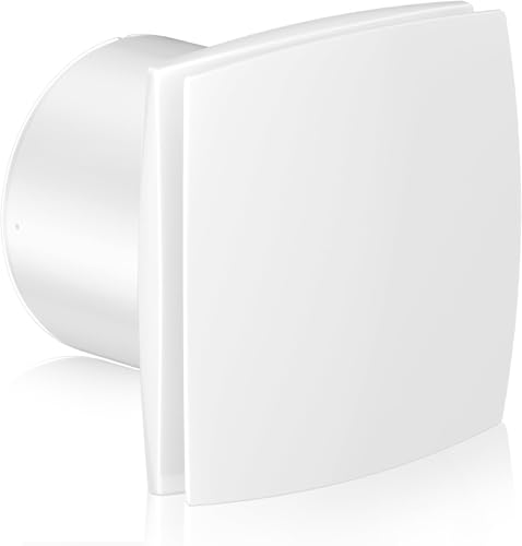 Hon&Guan 150mm / 6 Inch Bathroom Extractor Fan 22W 201m³/h Kitchen Ventilation Fan Ceiling and Wall Mounted (No Plug)