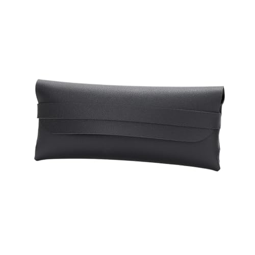 Image of Faux Leather Pen and Pencil Case with Tuck in Flap Stationery Bag for Student Lightweight Design (Faux Leather,Black /FL)