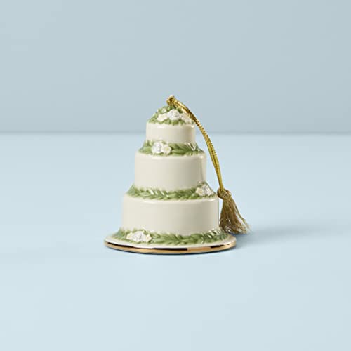 Lenox 2022 Our First Christmas Together Cake Ornament, Porcelain, Ivory, 0.35 - Image 3