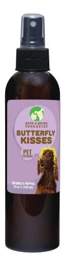 Bath & Brush Therapies® Butterfly Kisses Pet Cologne 4.5 oz. For Dogs | Long-Lasting Pet Perfume | Odor Eliminator | Paraben-Free | Biodegradable and Non-Toxic | Made In The USA |