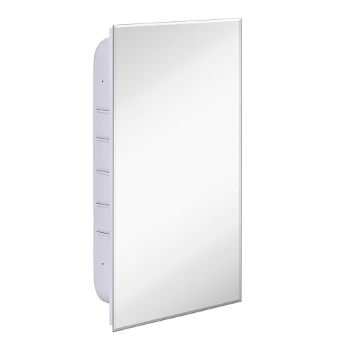 Hamilton Hills 16x26 Inch White Recessed Bathroom Medicine Cabinet