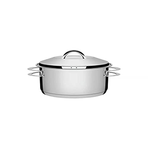 TRAMONTINA 18-10 Stainless Steel 3-Layer Double Handed Pot (Casserole) 7.9 inches (20 cm) (2.5 L) Solar