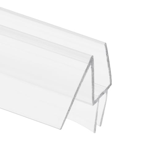 Prime-Line M 6256 Frameless Shower Door Bottom Seal for 1/4 in. Thick Glass Doors Dual Flap and 45 Degree Drip Guard 36 in. Clear Vinyl (Single Pack)