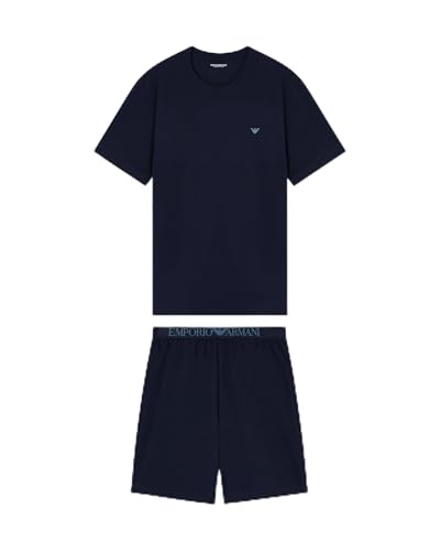 EMPORIO ARMANI T- Shirt+Shorts Pyjama Ensemble de Pijama, AR.Blue/AR.Blue, M Homme