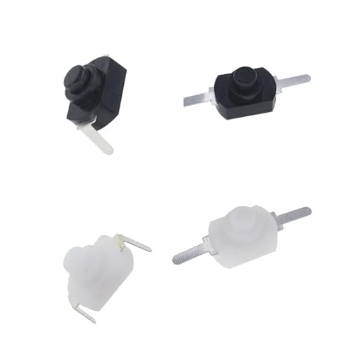 Interrupteur bouton-poussoir avec aiguille courbée noire lot de 10